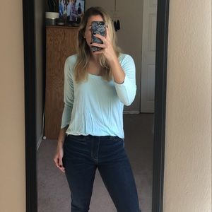 LIKE NEW! a.n.a Light Blue 3/4 Sleeve Top